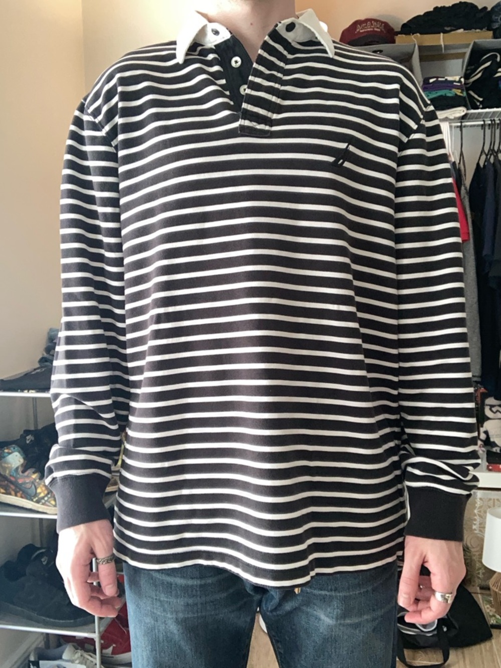 Vintage Nautica Striped Rugby Polo